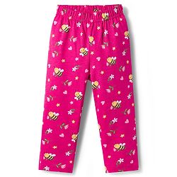 Babyhug Cotton Knit Full Sleeves Co-ord Night Suit With Honeybee & Floral Print - Dark Pink
