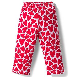 Babyhug 100% Cotton Knit Full Sleeves Co-ords Night Suit With Heart Print - Red & White