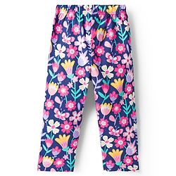 Babyhug Cotton Knit Full Sleeves Co-ord Night Suit With Floral Print - Navy Blue