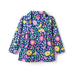 Babyhug Cotton Knit Full Sleeves Co-ord Night Suit With Floral Print - Navy Blue
