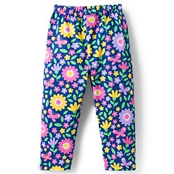 Babyhug Cotton Knit Full Sleeves Co-ord Night Suit With Floral Print - Navy Blue