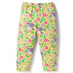 Babyhug Cotton Knit Full Sleeves Co-ords Night Suit With Floral Print - Yellow