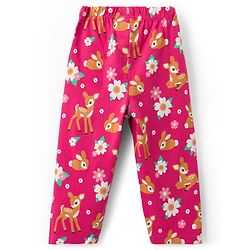 Babyhug Cotton Knit Full Sleeves Co-ords Night Suit With Floral Print - Dark Pink