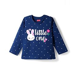 Babyhug Cotton Knit Full Sleeves Night Suit With Animal Print - Navy Blue