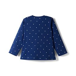 Babyhug Cotton Knit Full Sleeves Night Suit With Animal Print - Navy Blue