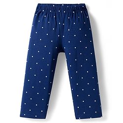 Babyhug Cotton Knit Full Sleeves Night Suit With Animal Print - Navy Blue