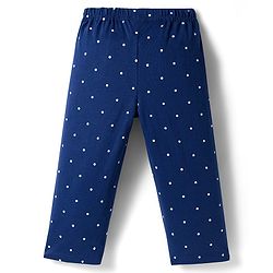 Babyhug Cotton Knit Full Sleeves Night Suit With Animal Print - Navy Blue