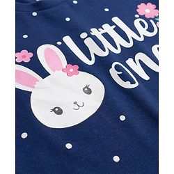 Babyhug Cotton Knit Full Sleeves Night Suit With Animal Print - Navy Blue