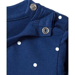 Babyhug Cotton Knit Full Sleeves Night Suit With Animal Print - Navy Blue