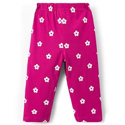 Babyhug Cotton Knit Full Sleeves Night Suit With Floral Print - Pink