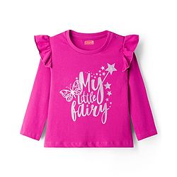 Babyhug Cotton Knit Full Sleeves Night Suit With Text Print - Pink