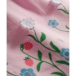 Babyhug Cotton Knit Half Sleeves Frock With Floral Print & Legging - Pink