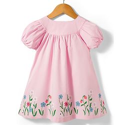 Babyhug Cotton Knit Half Sleeves Frock With Floral Print & Legging - Pink