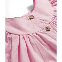 Babyhug Cotton Knit Half Sleeves Frock With Floral Print & Legging - Pink