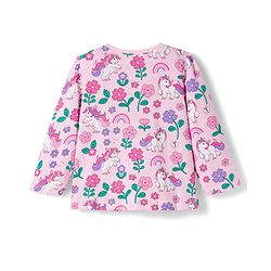 Babyhug Cotton Knit Full Sleeves Co-ords Night Suit With Unicorn Print - Light Pink
