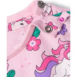 Babyhug Cotton Knit Full Sleeves Co-ords Night Suit With Unicorn Print - Light Pink
