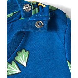 Babyhug Cotton Knit Full Sleeves Co-ords Night Suit With Dino Print - Light Blue