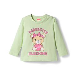 Babyhug Cotton Knit Full Sleeves Night Suit With Animal Print - Pink & Green