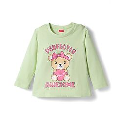 Babyhug Cotton Knit Full Sleeves Night Suit With Animal Print - Pink & Green