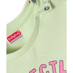 Babyhug Cotton Knit Full Sleeves Night Suit With Animal Print - Pink & Green