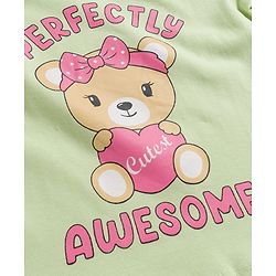 Babyhug Cotton Knit Full Sleeves Night Suit With Animal Print - Pink & Green