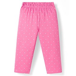 Babyhug Cotton Knit Full Sleeves Night Suit With Animal Print - Pink & Green