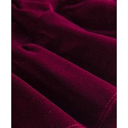 Babyhug Cotton Woven Full Sleeves Solid Frock With Legging - Maroon & White