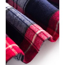 Babyhug Cotton Knit Half Sleeves Checks Frock With Leggings - Navy Blue & Red