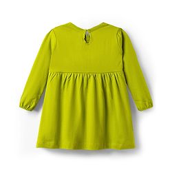 Babyhug Cotton Knit Full Sleeves Frock with Stockings & Sling Bag - Green