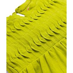 Babyhug Cotton Knit Full Sleeves Frock with Stockings & Sling Bag - Green