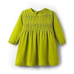 Babyhug Cotton Knit Full Sleeves Frock with Stockings & Sling Bag - Green