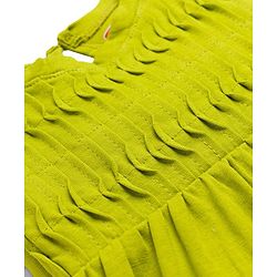 Babyhug Cotton Knit Full Sleeves Frock with Stockings & Sling Bag - Green