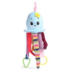 Babyhug 30 cm Octopus Activity Soft Toy  with Spring Action Pull String | Teether, Crinkle Sound Ribbon, Multi-Texture Sensory Strings | Hanging Design for Stroller/Crib | BIS Certified