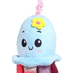 Babyhug 30 cm Octopus Activity Soft Toy  with Spring Action Pull String | Teether, Crinkle Sound Ribbon, Multi-Texture Sensory Strings | Hanging Design for Stroller/Crib | BIS Certified
