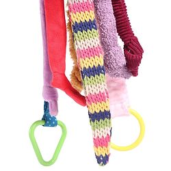 Babyhug 30 cm Octopus Activity Soft Toy  with Spring Action Pull String | Teether, Crinkle Sound Ribbon, Multi-Texture Sensory Strings | Hanging Design for Stroller/Crib | BIS Certified