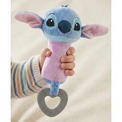 Babyhug Disney Stitch Soft Rattle Toy with Squeeze Sound & Teether| Plush Easy-Grip Sensory Toy for Babies| Supports Teething, Fine Motor Skills & Early Development| BIS Certified