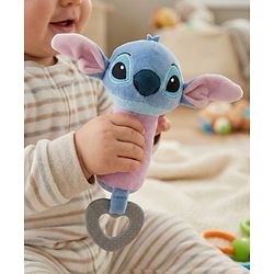 Babyhug Disney Stitch Soft Rattle Toy with Squeeze Sound & Teether| Plush Easy-Grip Sensory Toy for Babies| Supports Teething, Fine Motor Skills & Early Development| BIS Certified