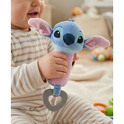 Babyhug Disney Stitch Soft Rattle Toy with Squeeze Sound & Teether| Plush Easy-Grip Sensory Toy for Babies| Supports Teething, Fine Motor Skills & Early Development| BIS Certified
