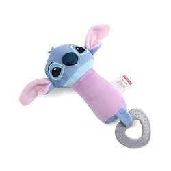 Babyhug Disney Stitch Soft Rattle Toy with Squeeze Sound & Teether| Plush Easy-Grip Sensory Toy for Babies| Supports Teething, Fine Motor Skills & Early Development| BIS Certified