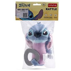 Babyhug Disney Stitch Soft Rattle Toy with Squeeze Sound & Teether| Plush Easy-Grip Sensory Toy for Babies| Supports Teething, Fine Motor Skills & Early Development| BIS Certified