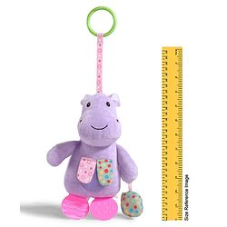 Babyhug Height 22.5 cm Hippo Activity Plush Toy with Teether Legs, Crinkle Fabric & Squeeze Ball - Purple | Soft Sensory Toy for Babies | Non-Toxic Cuddly Soft Toy | Ideal Gift for Infants