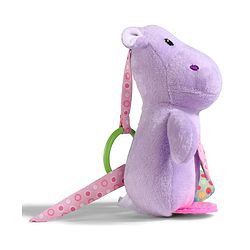 Babyhug Height 22.5 cm Hippo Activity Plush Toy with Teether Legs, Crinkle Fabric & Squeeze Ball - Purple | Soft Sensory Toy for Babies | Non-Toxic Cuddly Soft Toy | Ideal Gift for Infants