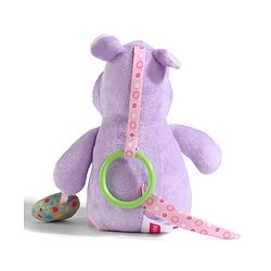 Babyhug Height 22.5 cm Hippo Activity Plush Toy with Teether Legs, Crinkle Fabric & Squeeze Ball - Purple | Soft Sensory Toy for Babies | Non-Toxic Cuddly Soft Toy | Ideal Gift for Infants