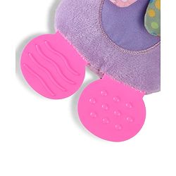 Babyhug Height 22.5 cm Hippo Activity Plush Toy with Teether Legs, Crinkle Fabric & Squeeze Ball - Purple | Soft Sensory Toy for Babies | Non-Toxic Cuddly Soft Toy | Ideal Gift for Infants