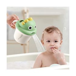 Babyhug Baby Bath Rinse Cup with Soft Water Flow - Green| Shampoo Washing Mug for Kids| Cute Animal Design| Ergonomic Handle