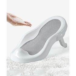 Babyhug Baby Bather with Soft Mesh Seat - Grey| Ergonomic Bath Support for Infants| Non-Slip Stable Design for Safe & Comfortable Bathing| Lightweight & Easy to Clean| New Born Gifting Option