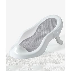 Babyhug Baby Bather with Soft Mesh Seat - Grey| Ergonomic Bath Support for Infants| Non-Slip Stable Design for Safe & Comfortable Bathing| Lightweight & Easy to Clean| New Born Gifting Option
