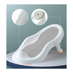 Babyhug Baby Bather with Soft Mesh Seat - Grey| Ergonomic Bath Support for Infants| Non-Slip Stable Design for Safe & Comfortable Bathing| Lightweight & Easy to Clean| New Born Gifting Option
