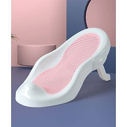 Babyhug Baby Bather with Soft Mesh Seat - Grey| Ergonomic Bath Support for Infants| Non-Slip Stable Design for Safe & Comfortable Bathing| Lightweight & Easy to Clean| New Born Gifting Option