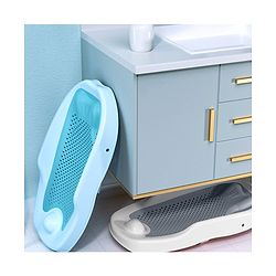 Babyhug Baby Bather with Soft Mesh Seat - Blue| Ergonomic Bath Support for Infants| Non-Slip Stable Design for Safe & Comfortable Bathing| Lightweight & Easy to Clean| New Born Gifting Option
